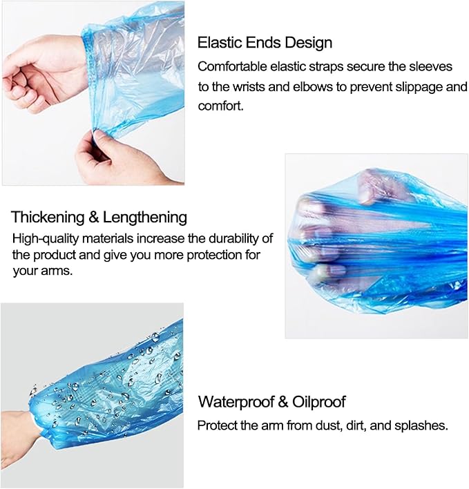 Disposable Plastic Arm Sleeves Covers(100pcs) - Image 2